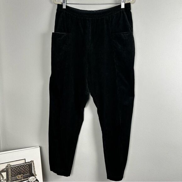 Transit Par Such Comfort fit pant with elastic waist in black corduroy - Picture 4 of 16